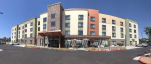 Image of front of hotel.