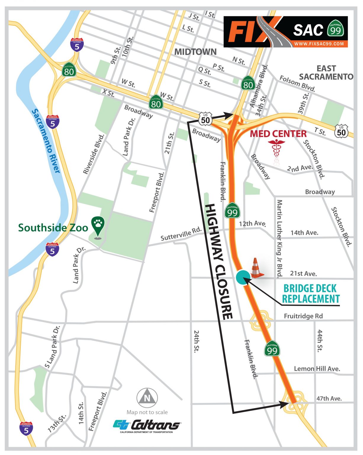 Project To Close Highway 99 For Four Days The Natomas Buzz   10 JUN 2021 Fix99 Map 1226x1536 